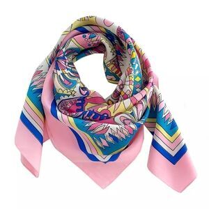 Miss Clementine Pink Color Twill Women Scarf